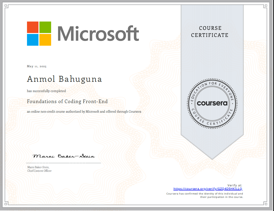 Certificate 1